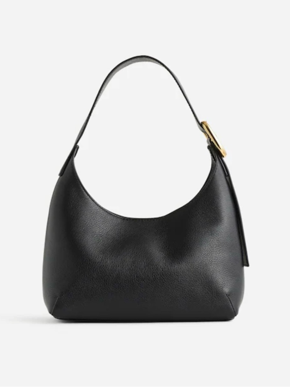 Classic Black Leather Hobo Bag - Unbranded